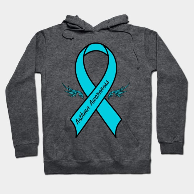 Asthma Awareness Ribbon with Wings Hoodie by PenguinCornerStore